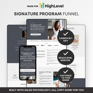 GoHighLevel Sales Funnel Template, Coaching Program Sales Page, Minimalist Funnel GHL Template, GHL Funnel for Selling Services or Programs