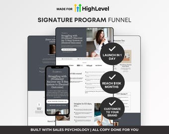 GoHighLevel Sales Funnel Template, Coaching Program Sales Page, Minimalist Funnel GHL Template, GHL Funnel for Selling Services or Programs