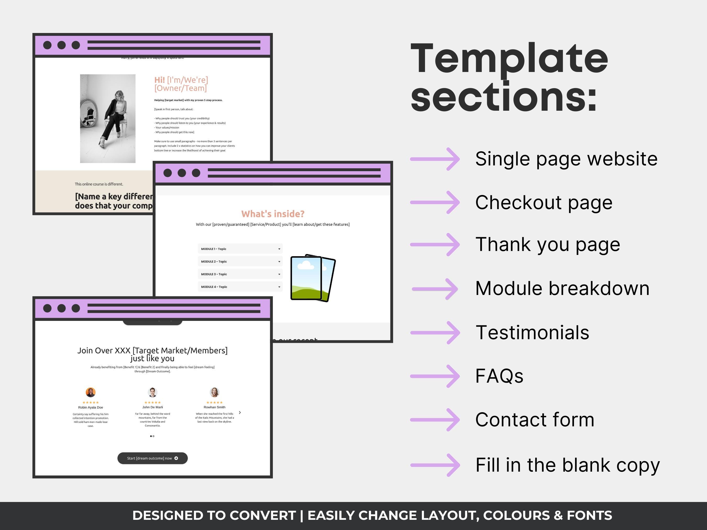 System.io Templates Systeme.io Online Course Funnel Template | Course Funnel, Checkout ...