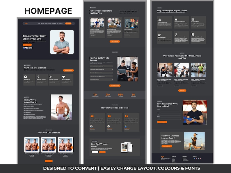 Fitness Website Template GHL Template for Fitness Coach Gohighlevel