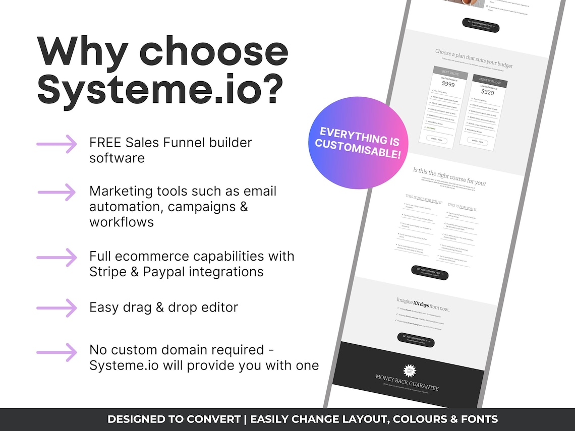 Systeme.io VSL Funnel Template, VSL Landing Page Template, Course Sales