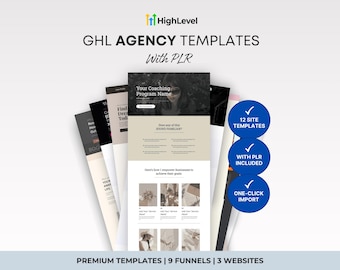 GoHighLevel Funnel Template Bundle with PLR, GHL Website Templates (Instant Download!)