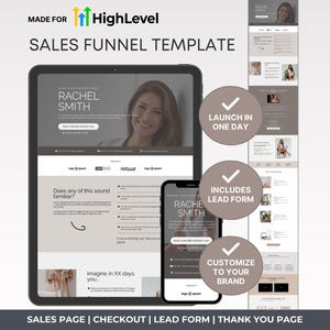 GoHighLevel Template Neutral, GoHighLevel Sales Funnel Template, Neutral Landing Page GHL, Beige Coaching Template GHL Website Design