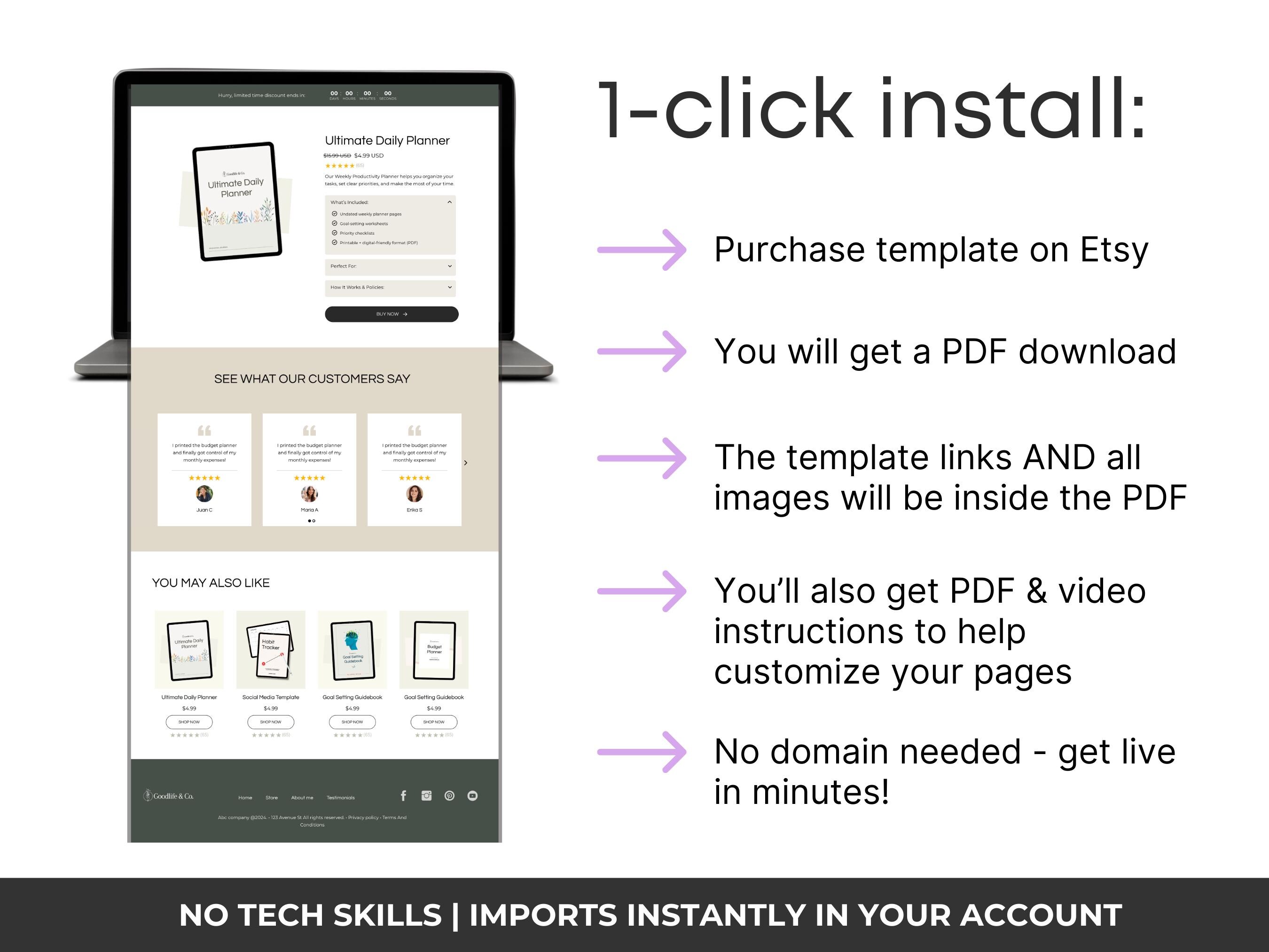 Digital Product Website Template Systeme.io | MRR PLR Online Store ...