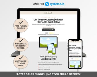 Systeme.io Online Course Sales Page Template, Modern Website Design