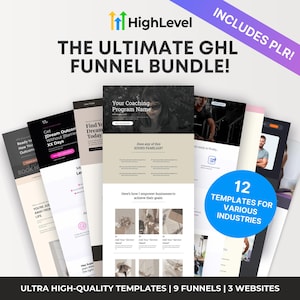 GoHighLevel Template Bundle PLR, GHL Funnel Templates, GHL Website Bundle, Coaching Template Bundle, Landing Page Pack GoHighLevel Templates