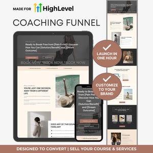 GoHighLevel Coaching Funnel Template, GHL Online Coach Website, GHL Template for Consultant Sales Page, Modern Website Template GoHighLevel