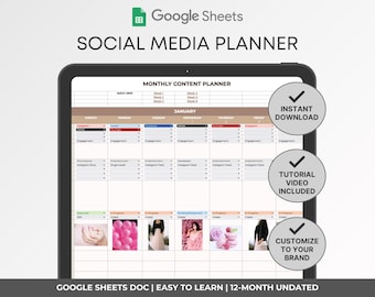 Google Sheets Social Media Planner: Content Calendar & Strategy Dashboard (Instant Download)