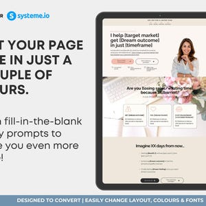 Systeme.io coaching website template, life coach single page website, services funnel template, pink neutral coach template, done for you coaching funnel, wellness coach website Systeme.io, service provider website template, life coach sales page instant download, coaching funnel free plan, CRO designed coaching website template