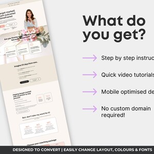 Systeme.io Sales Funnel Template | Online Coach Sales Page, Coaching Services Single Page Website, Pink Neutral Design | 3-Step Funnel image 7