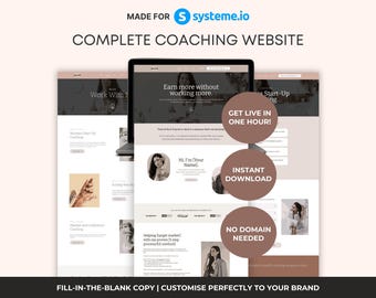 Systeme.io Coaching Website Template | Premium Done For You 7 Page Website for Coaches, Consultants & Service Businesses | Neutral Feminine