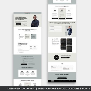 Systeme.io Website Template for Business Coaching Services, Systeme.io Sales Page Template, Coach Site Template, Male Coach Funnel Template