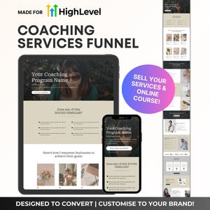 GoHighLevel Coaching Services Template, GHL Coach Funnel Template, Coach Sales Funnel, Luxury Funnel Template for Coaches, Instant Download