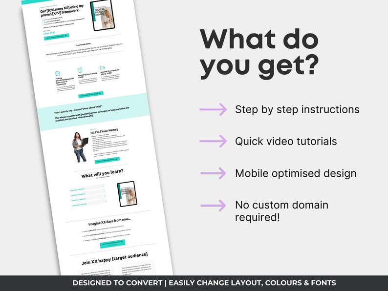Ebook sales page template Systeme.io, ebook funnel template, author landing page Systeme.io, digital ebook sales page, ebook checkout page, self publishing sales funnel, coach ebook funnel, ebook landing page template, done for you ebook funnel, CRO designed ebook sales page, digital product landing page, ebook launch funnel template
