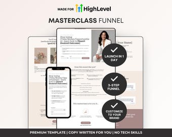 GoHighLevel Masterclass Funnel Template | Feminine Pink Design (Digital Download)
