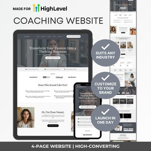 GoHighLevel Coaching Website Template, GHL Website Template, GoHighLevel Website Template, Business Coach Website, Minimalist Website Design