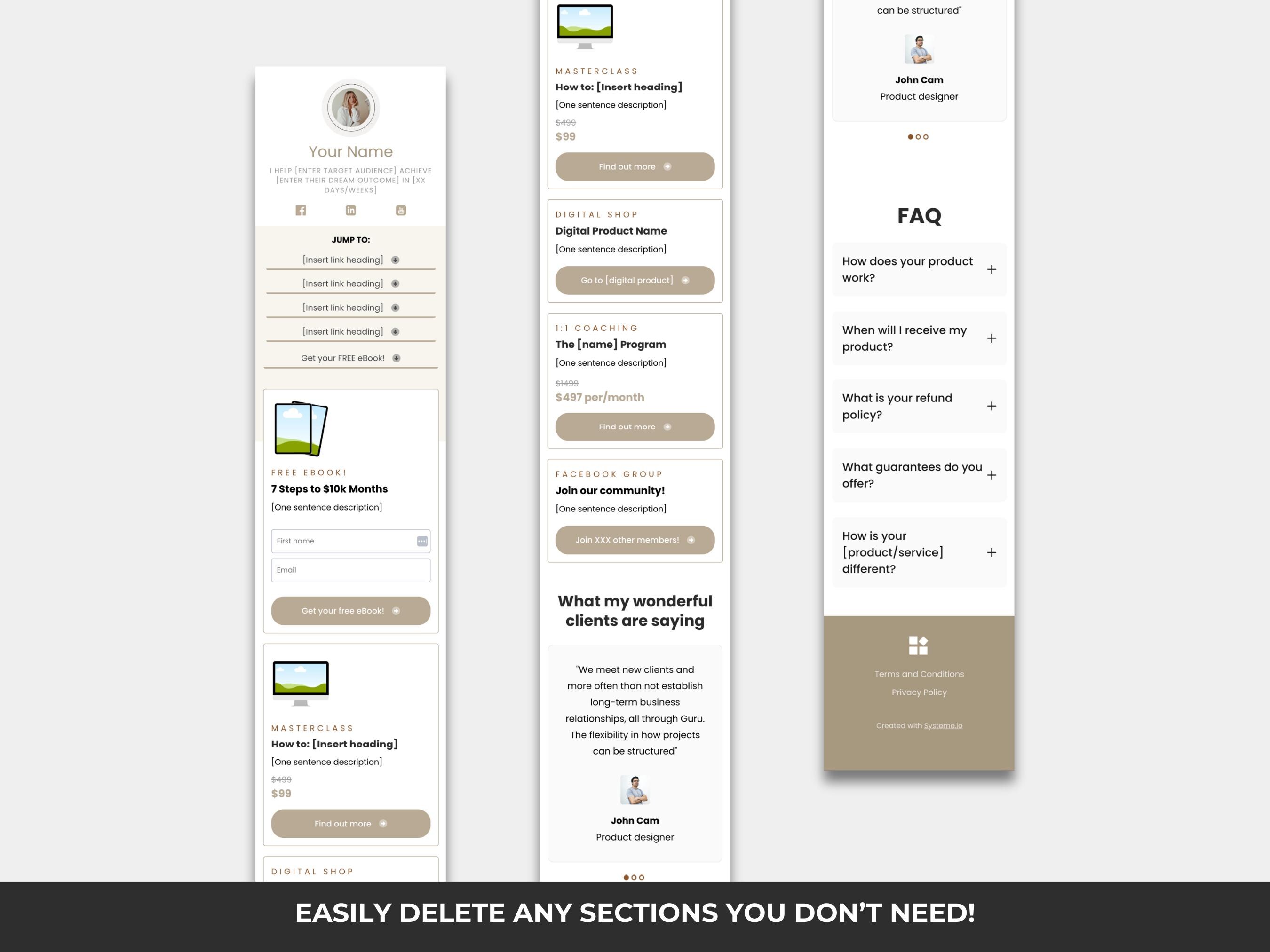 Link in Bio Template Systeme.io | Stan Store Style Website, Digital ...