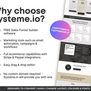 Systeme.io Landing Page Funnel, Coach Website Template, Website Design for Business  Coaching, Systeme.io Sales Page, Single Page Website