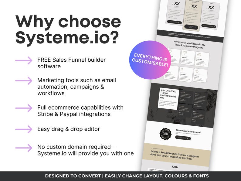 Systeme.io Landing Page Funnel, Coach Website Template, Website Design for Business  Coaching, Systeme.io Sales Page, Single Page Website