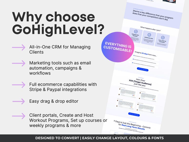 Gohighlevel Website Template, Coaching Services Funnel, Coach Website Design, Membership Landing Page, Coaching Program Template