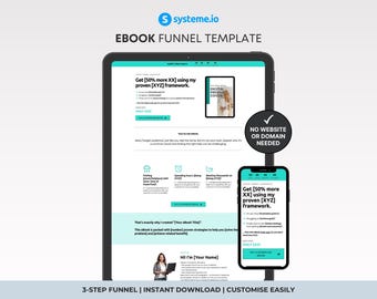 eBook Sales Funnel Template Systeme.io | eBook Sales Page, Digital Product Landing Page | High-Converting eBook Funnel | Instant Download!