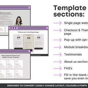 Systeme.io Landing Page Funnel, Coach Website Template, Website Design for Business  Coaching, Systeme.io Sales Page, Single Page Website