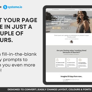 Coaching sales funnel template Systeme.io, neutral grey coach sales page, minimalist coaching template, business coach funnel Systeme.io, consultant landing page, mentor service funnel, modern coach website template, therapist sales funnel, premium grey coaching template, done for you coaching funnel, CRO designed coach sales page, service based business funnel Systeme.io, coach lead form template