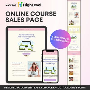 Course Funnel Template GoHighLevel Template GHL Funnel Template Course Template Online Course Sales Page Masterclass Template Baking Website