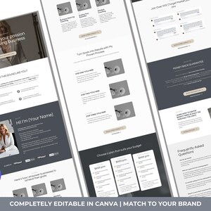 Aesthetic Canva Website Template, Luxury Canva Sales Page Template