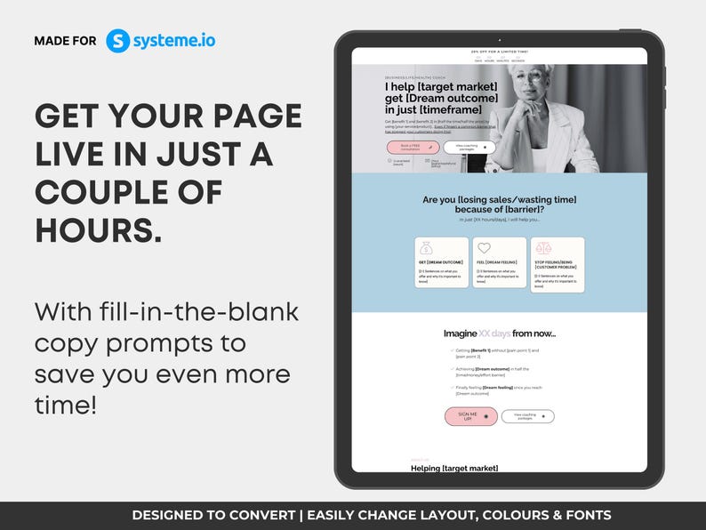 Systeme.io Coach Funnel Template Blue Coach Sales Funnel Template