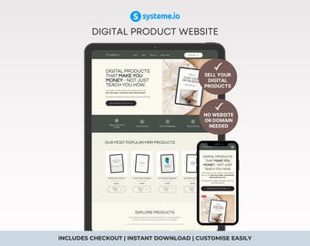 Systeme.io Digital Product Website Template | MRR PLR Sales Funnel (Digital Download)