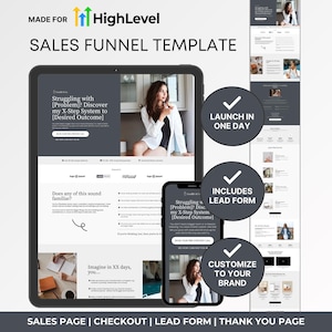 GoHighLevel Sales Funnel Template, GoHighLevel Template Coaching, Luxury Funnel Template GHL, Modern Coaching Program Sales Funnel GHL