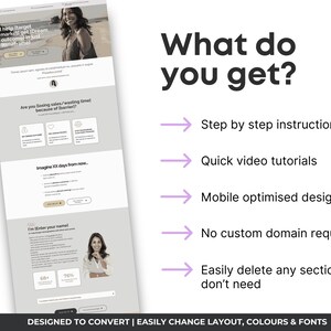 Systeme.io Landing Page Funnel, Coach Website Template, Website Design for Business  Coaching, Systeme.io Sales Page, Single Page Website