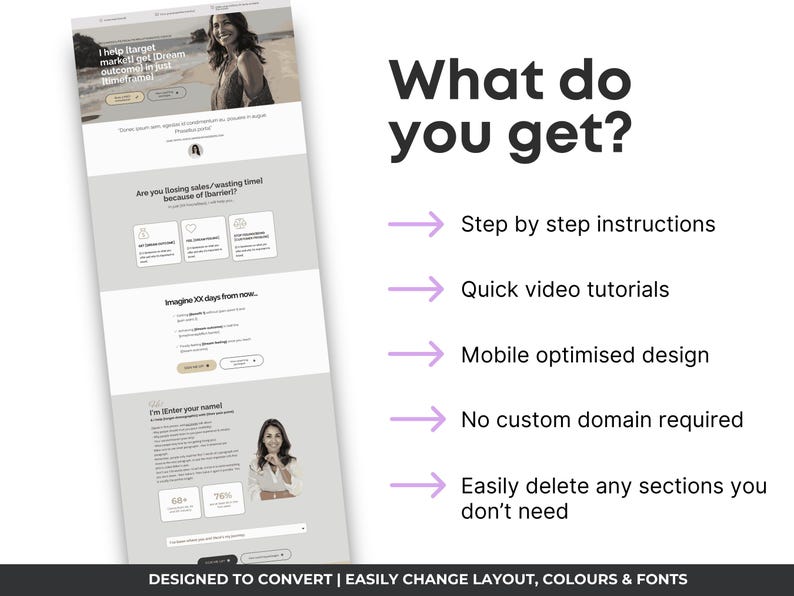 Systeme.io Landing Page Funnel, Coach Website Template, Website Design for Business  Coaching, Systeme.io Sales Page, Single Page Website