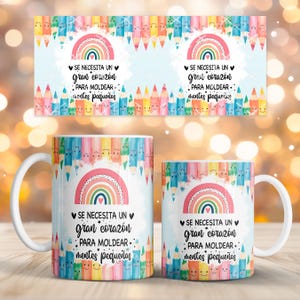 Maestra Lehrer 11oz 15oz Kaffeetasse Vorlage Wrap, Lehrer Zitat PNG Digitaler Download Spanische Kaffeetasse