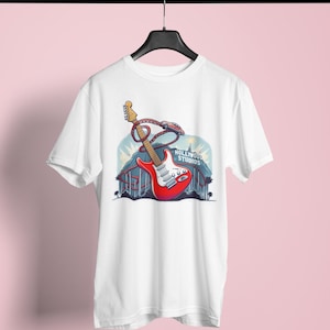 Rock 'n' Roller Coaster Tee, Music Lover Tee, Gift for Musicians, Guitar Attire, Casual Wear, Rollercoaster, Hollywood Studios