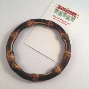 1950s Bamboo Bangle Brown Tiki Real Rockabilly Pinup Vintage Style 50s 1940s 40s Fifties Forties Wood