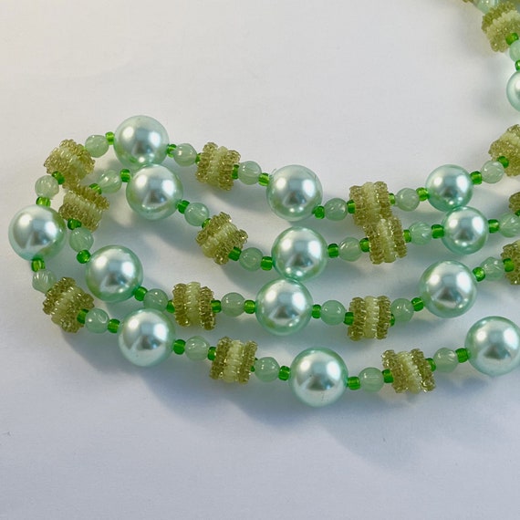 1950's Green Beaded Necklace Original Vintage 50s… - image 2