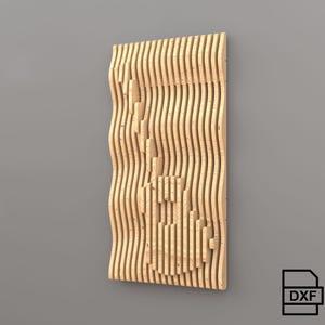 Parametrische kunst aan de muur en decoratie (gitaar) | Parametrisch ontwerp | CNC-gesneden wandkleden voor woondecoratie |  Houten wandpaneel met DXF-bestanden gesneden