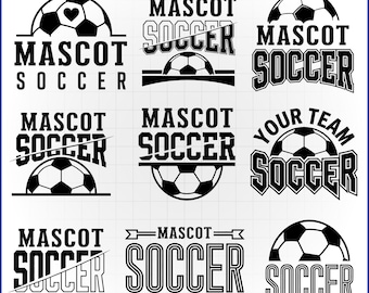 Custom Mascot Soccer SVG Bundle Team Name Split Font Cut Files for Cricut