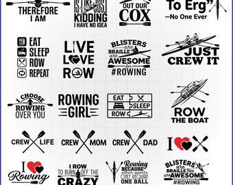 Rodd SVG-paket, Crew Mom Dad Shirt Design, Roddlagsklippfil