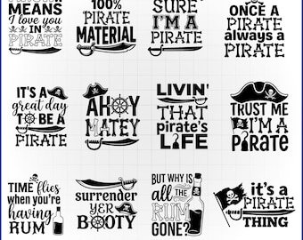 Pirate Skull SVG Bundle, Bandana Skull Vector, Jolly Roger Decal, Halloween Pirate Shirt