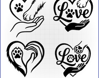 Paquete de archivos SVG para mamás perrunas, vector para amantes de los perros, calcomanía de huella de pata, mis hijos tienen patas