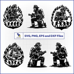 SVG-bundel brandweerman, brandweerman silhouet, brandweer vector, brandweershirt, held sticker