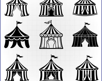 Paquete de archivos SVG de carnaval, vector de parque de atracciones, calcomanía de noria, archivo de corte de carpa de circo