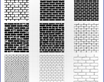 Tegelvägg sömlöst mönster SVG, urban texturvektor, digital pappersbakgrund, murverksklippfil