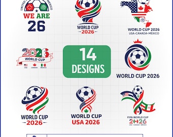 SVG-bundel WK 2026, VS, Canada, Mexico Voetbalontwerpen voor Cricut