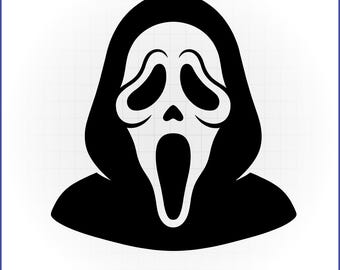 Ghostface Mask SVG Minimalist Halloween Horror Cut File for Cricut and Silhouette