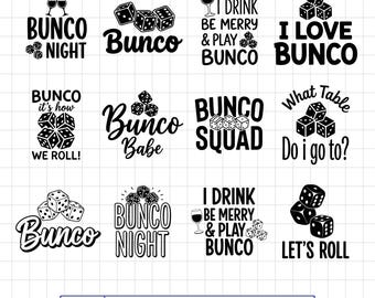 Bunco SVG Bundle, Game Night Dice Shirt, Bunco Squad, Rolling Dice Clipart