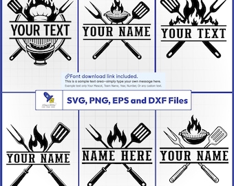 BBQ Chef SVG-paket, Grill Master-vektor, King of the Grill-dekal, Förkläde-fil